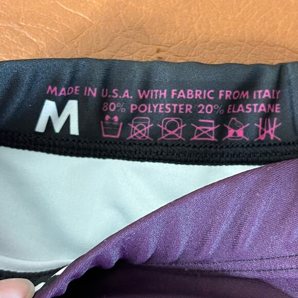 Bombsheller Multicolor Leggings 28" Inseam Purple Green Yoga Running Size Medium - Picture 9 of 13